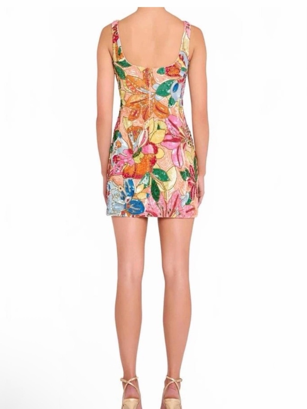 Amanda Uprichard Augustine Floral Sequin Mini Dress Size Medium NWT - Picture 4 of 11